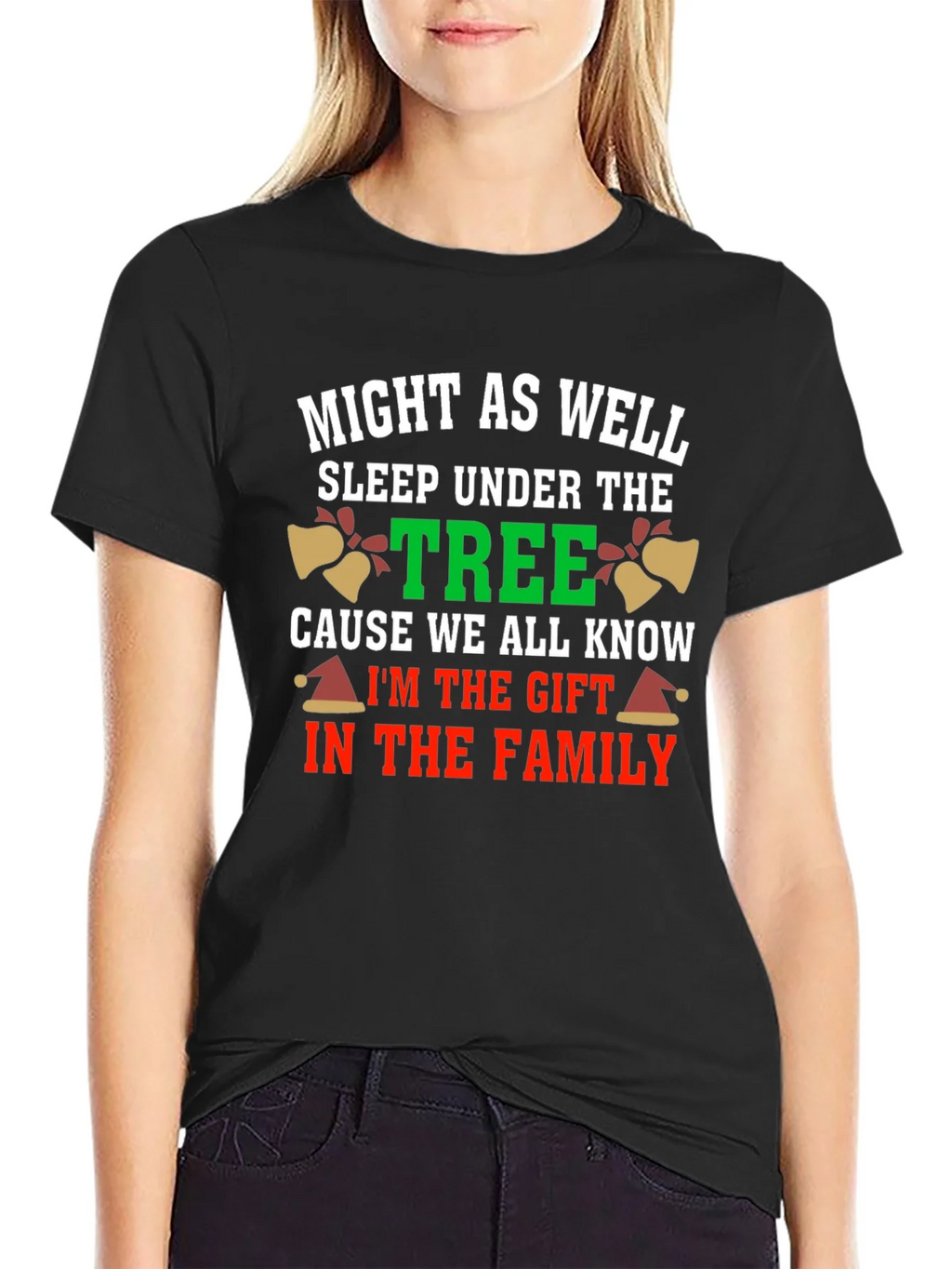 Funny Christmas Gift T-Shirt - Might As Well Sleep Under product image 2