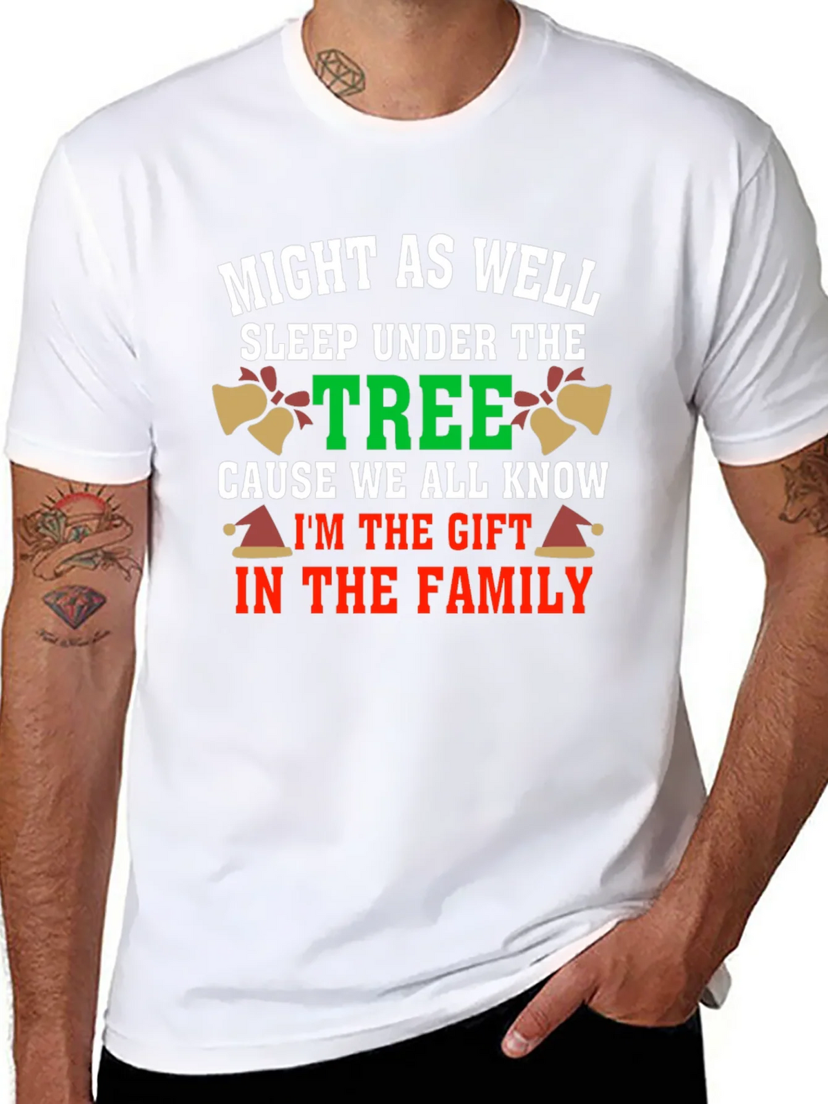 Funny Christmas Gift T-Shirt - Might As Well Sleep Under product image 7
