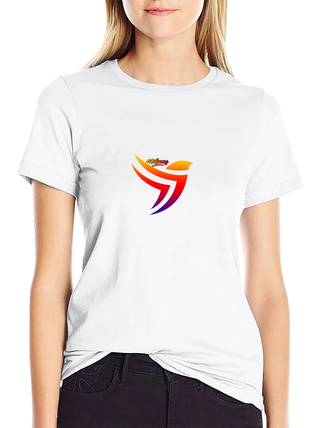 Modern Bird Logo Black T-Shirt product image 4
