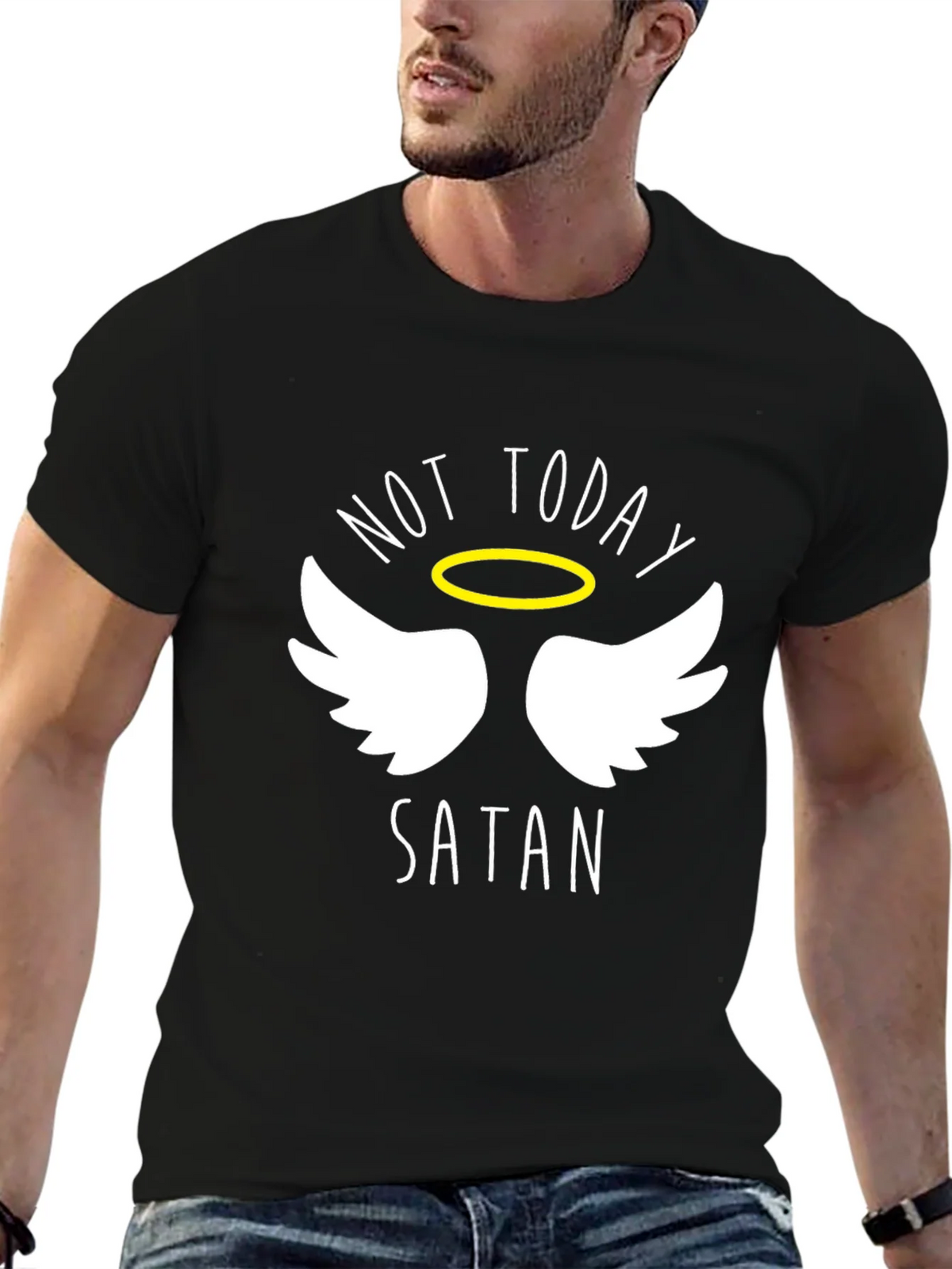 Not Today Satan Graphic Tee product image 4