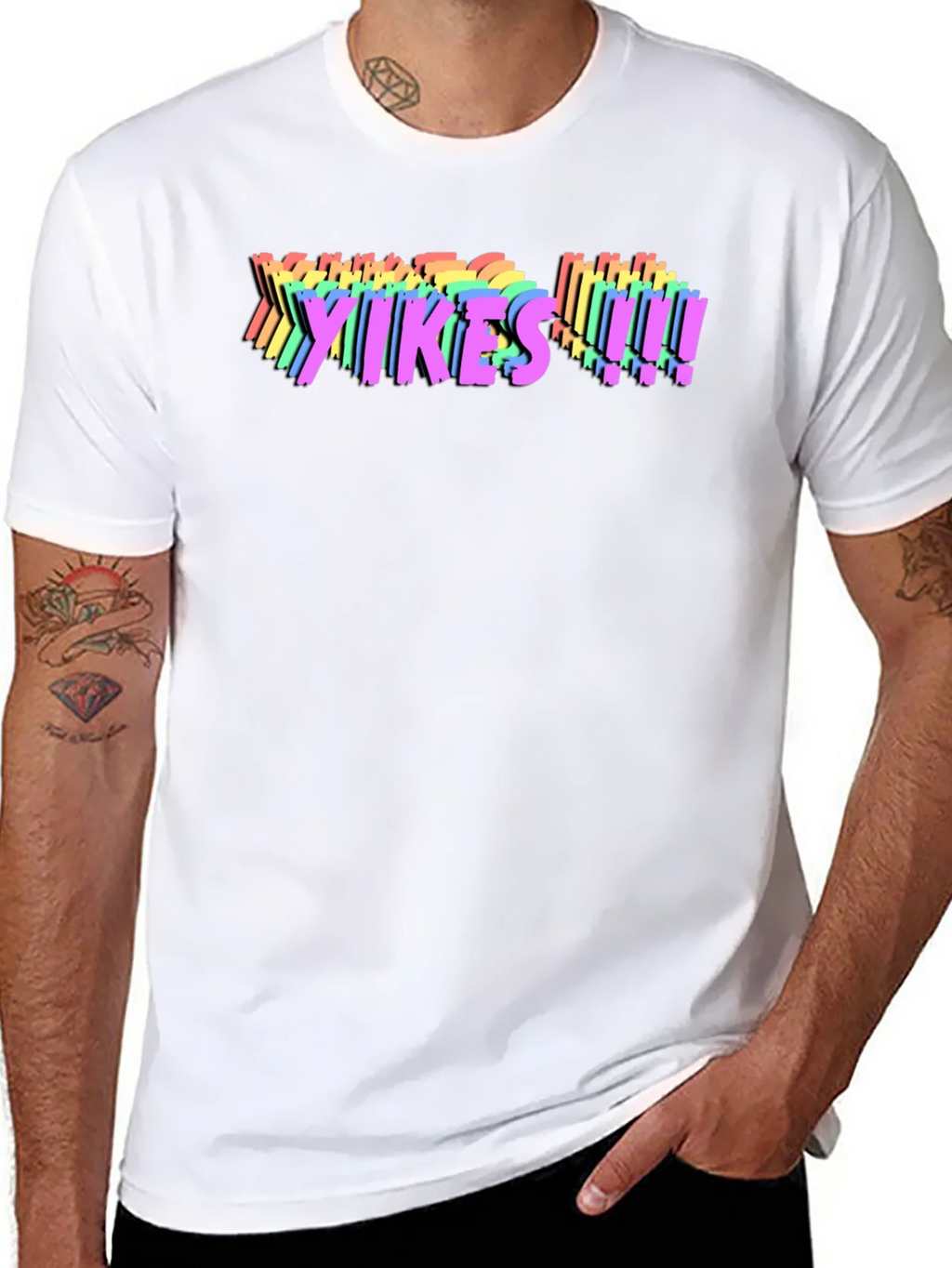 Yikes! Rainbow Graphic T-Shirt - Bold Statement Tee product image 7