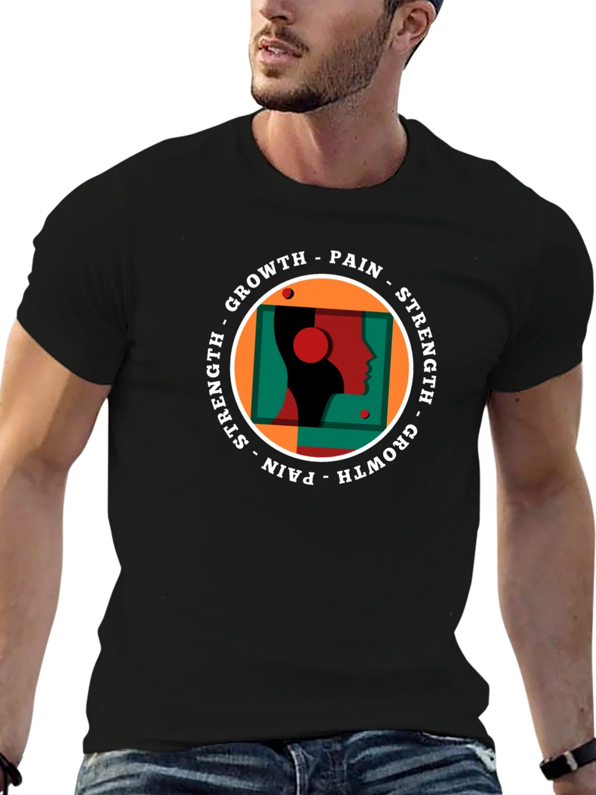 Growth Pain Strength Graphic Tee - Black product image 6