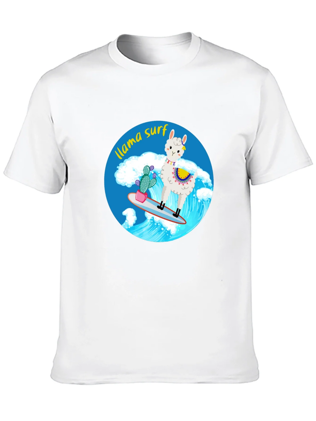 Llama Surf Graphic Tee - Black Cotton T-Shirt product image 9