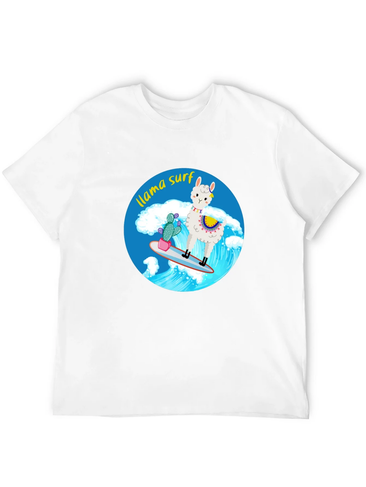 Llama Surf Graphic Tee - Black Cotton T-Shirt product image 11