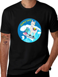 Llama Surf Graphic Tee - Black Cotton T-Shirt product image 1