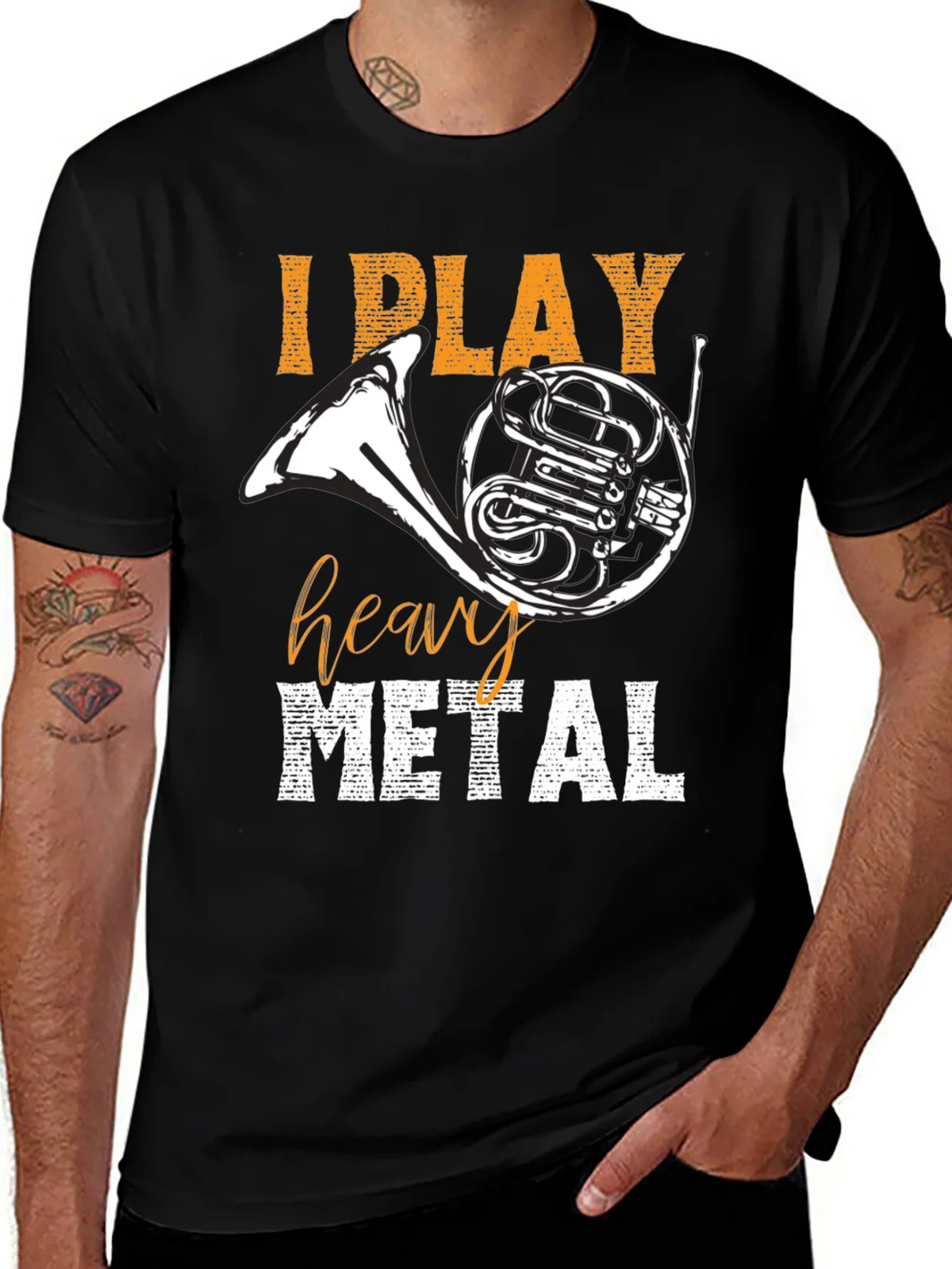 I Play Heavy Metal T-Shirt French Horn Tee product image 1