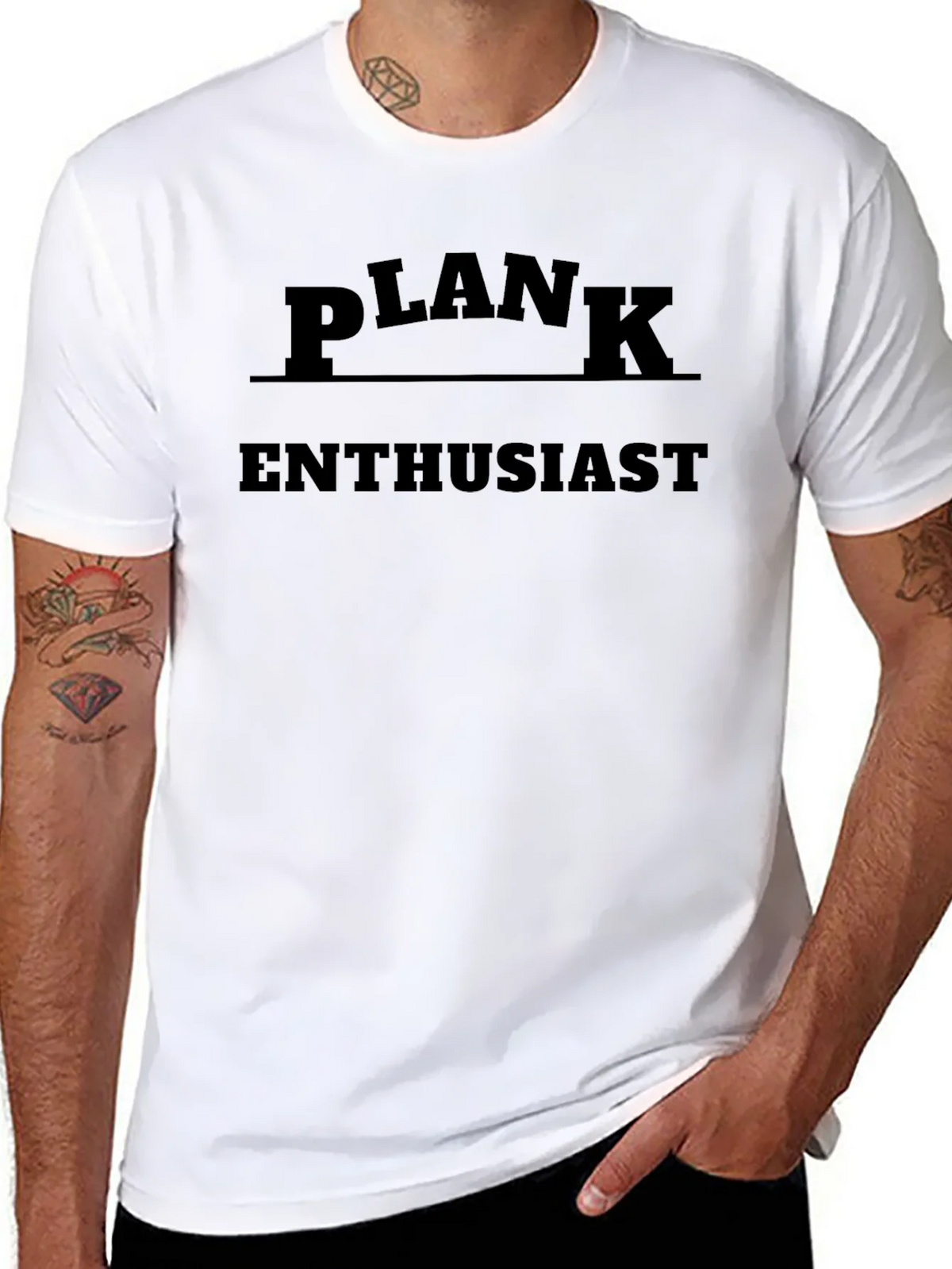 Plank Enthusiast Black T-Shirt product image 7