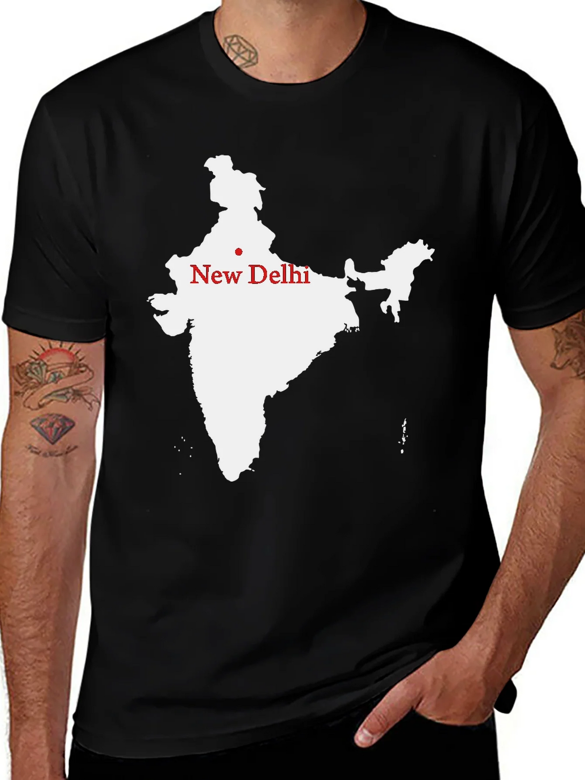 India Map T-Shirt - New Delhi Graphic Tee product image 1