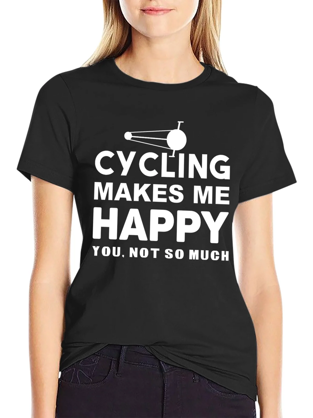 Cycling Makes Me Happy T-Shirt - Funny Biker Tee product image 2