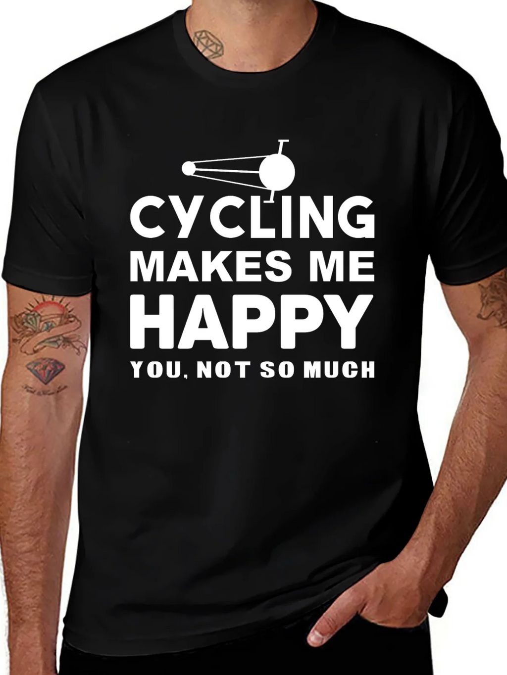 Cycling Makes Me Happy T-Shirt - Funny Biker Tee product image 1