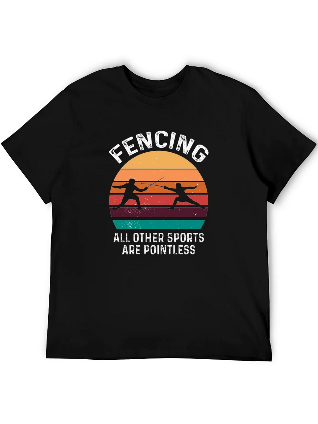 Fencing Retro Graphic T-Shirt product image 5