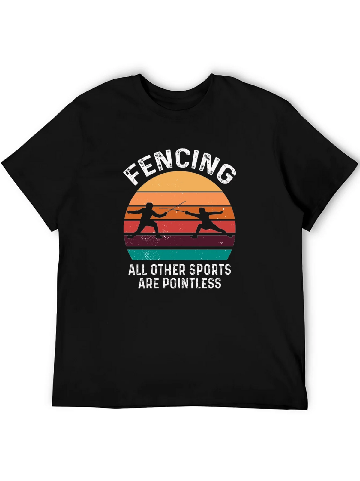 Fencing Retro Graphic T-Shirt product image 5