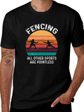 Fencing Retro Graphic T-Shirt product image 1