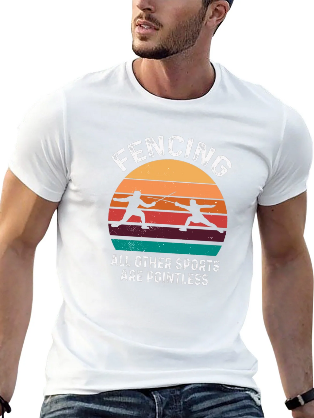 Fencing Retro Graphic T-Shirt product image 12