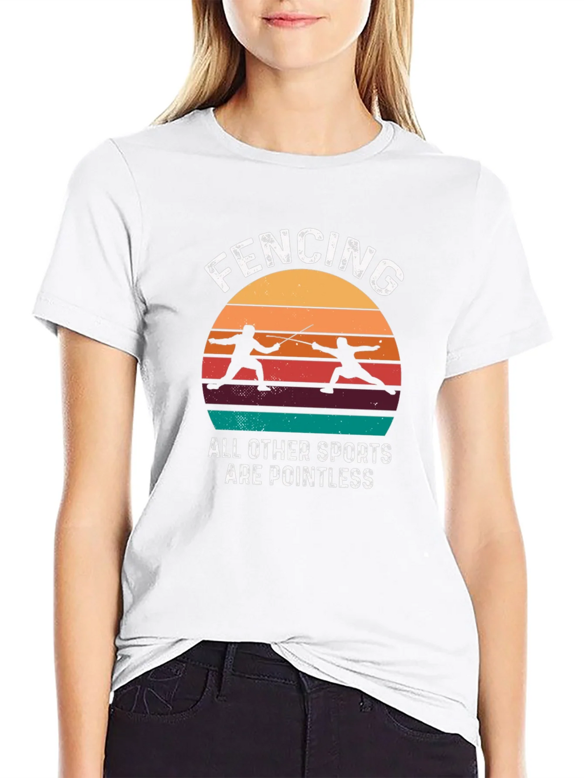 Fencing Retro Graphic T-Shirt product image 8