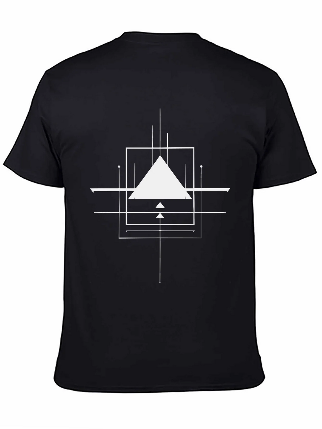 Geometric Design Black Cotton T-Shirt product image 4