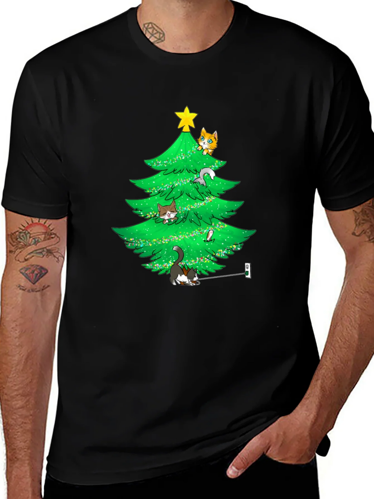 Cat Christmas Tree T-Shirt product image 1