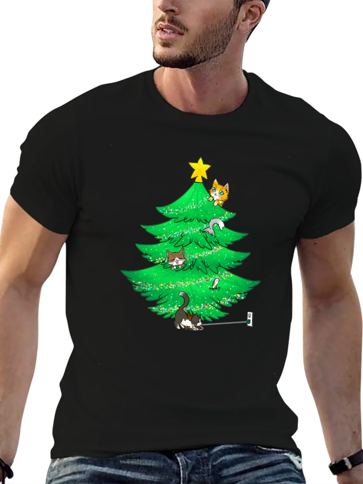 Cat Christmas Tree T-Shirt product image 2