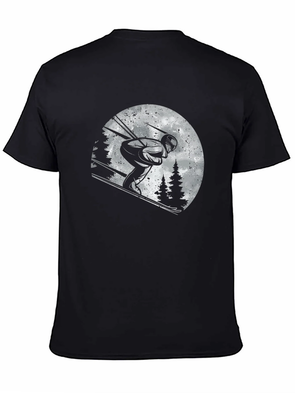 Skiing Graphic T-Shirt - Black Cotton Tee product image 4