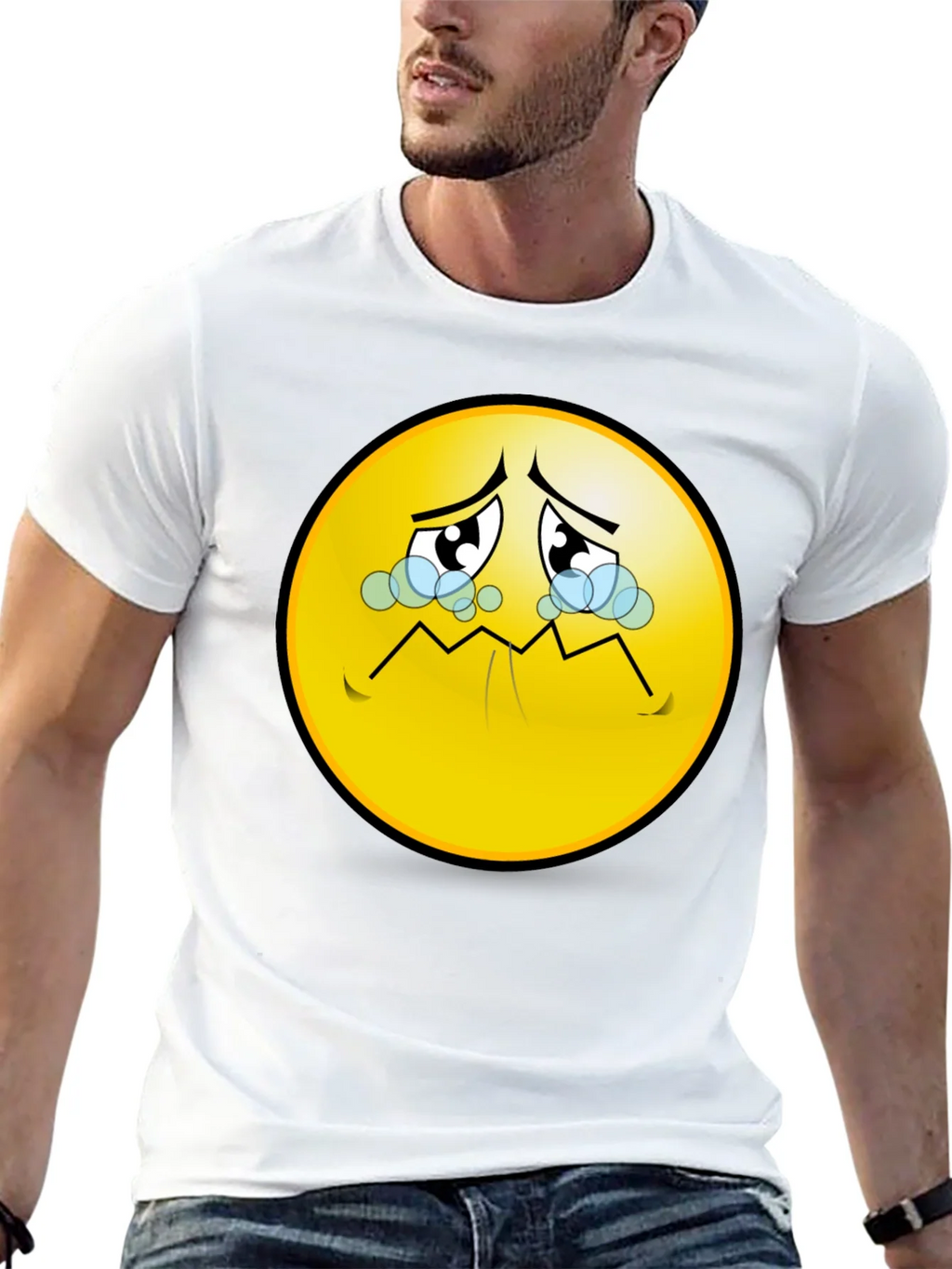 Sad Emoji T-Shirt - Black Graphic Tee product image 12