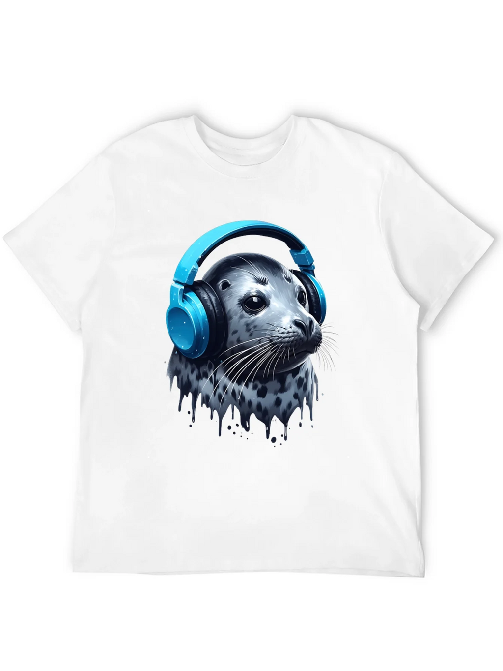 Seal with Headphones T-Shirt - Cool Graphic Tee product image 5