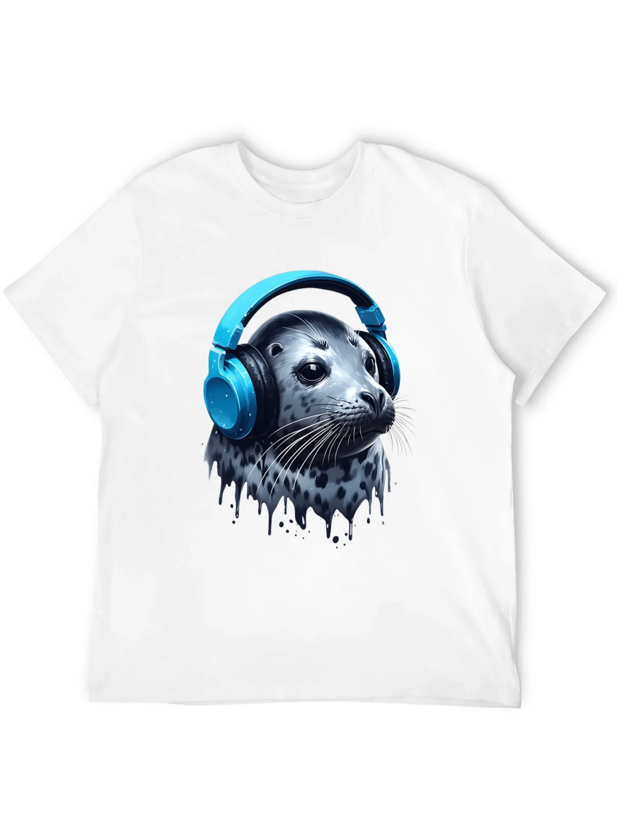 Seal with Headphones T-Shirt - Cool Graphic Tee product image 5