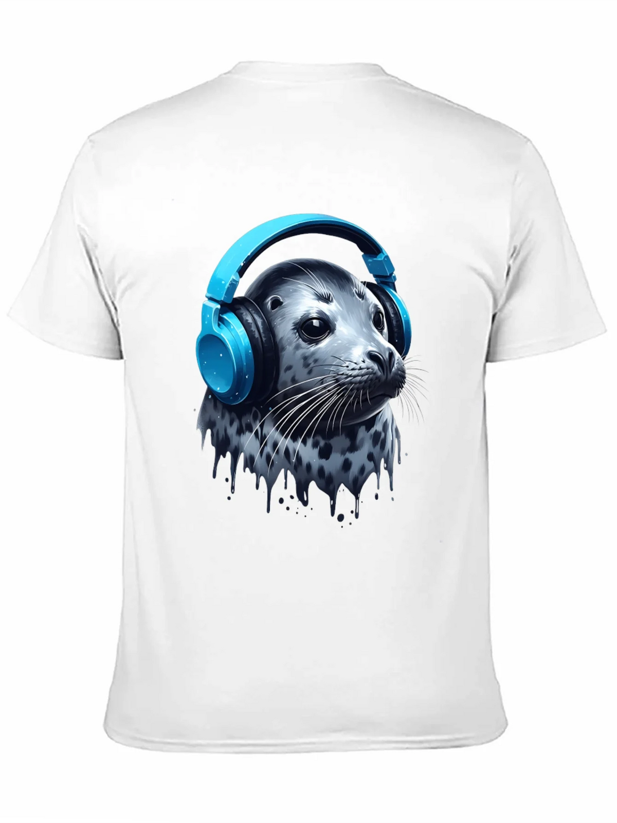 Seal with Headphones T-Shirt - Cool Graphic Tee product image 4
