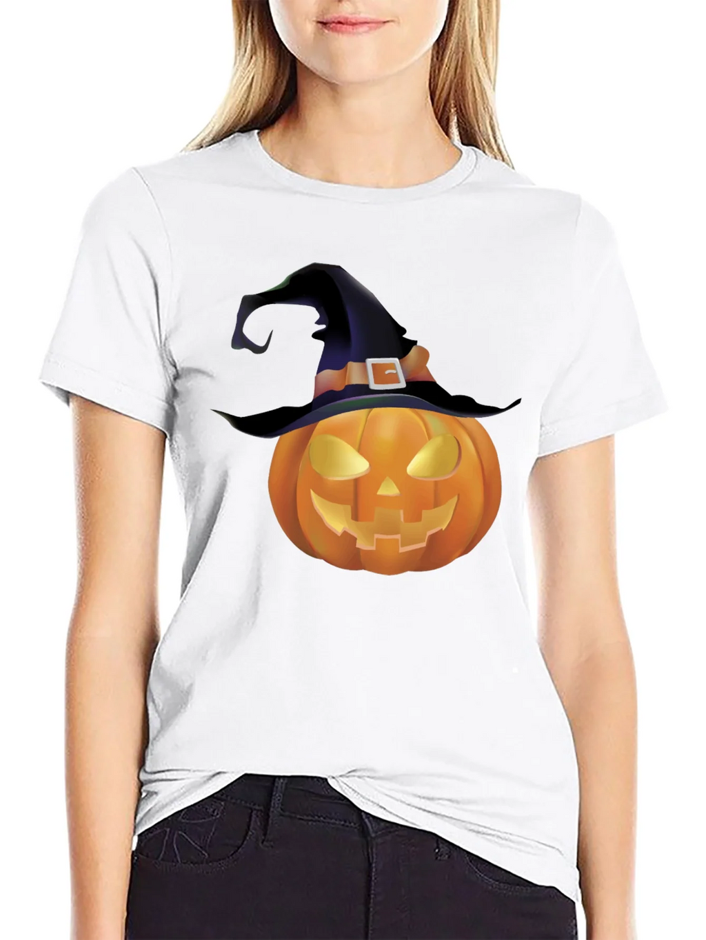 Halloween Pumpkin Witch Hat T-Shirt