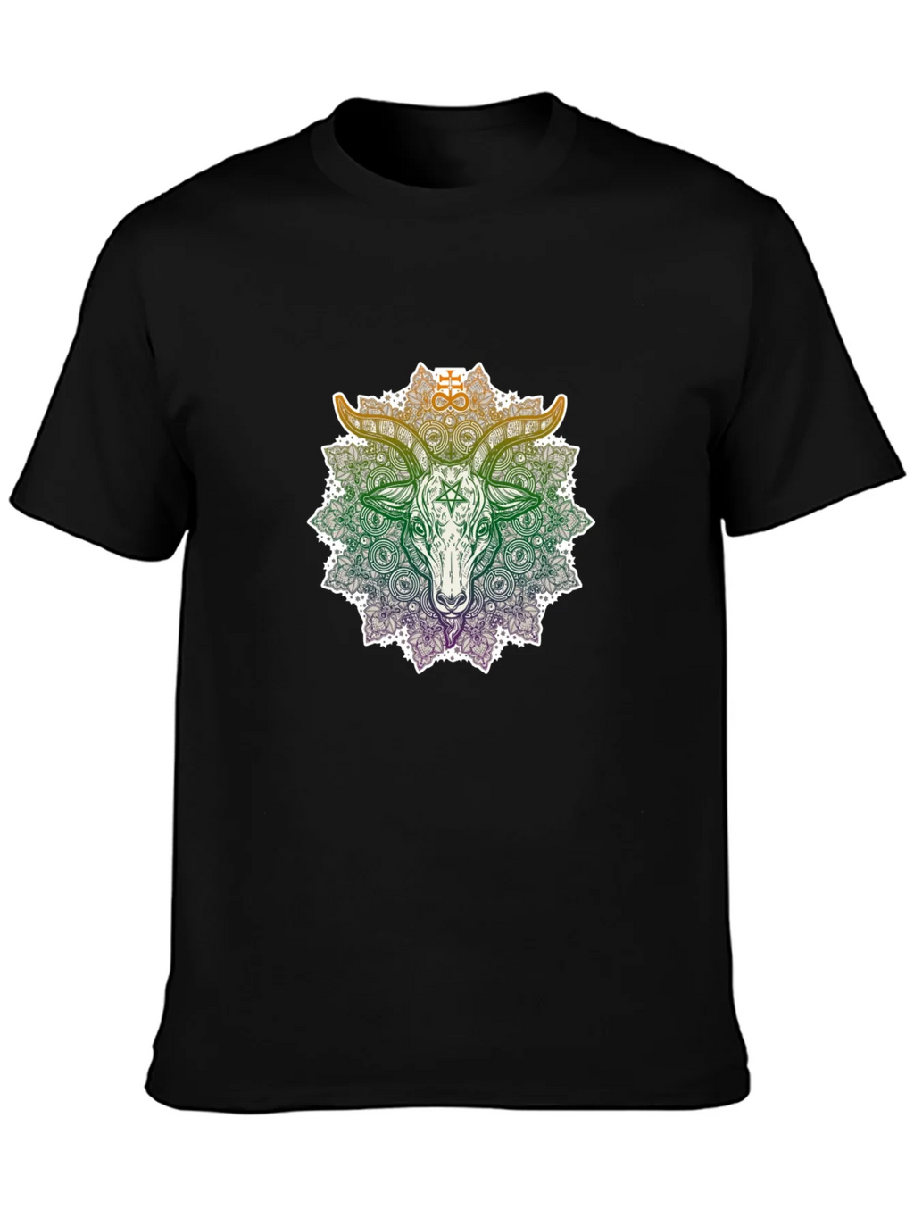 Occult Goat Mandala Graphic T-Shirt product image 2