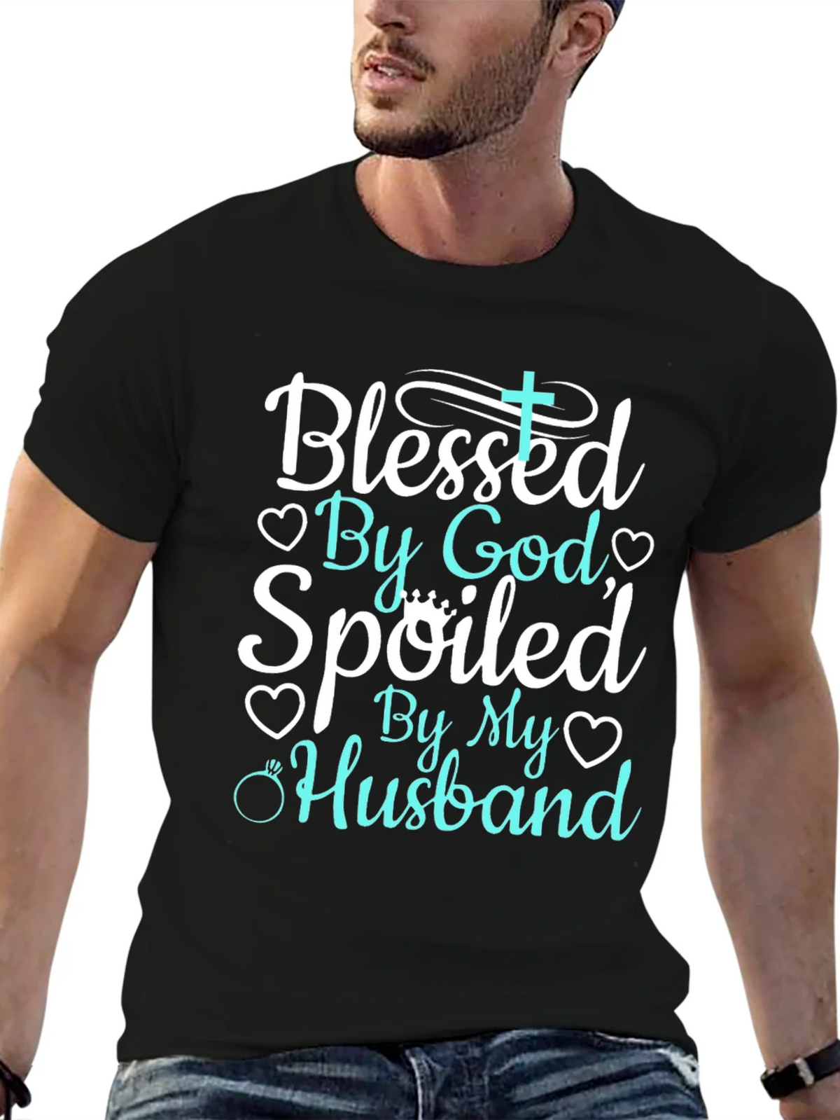 Blessed By God Spoiled By My Husband Tee product image 5