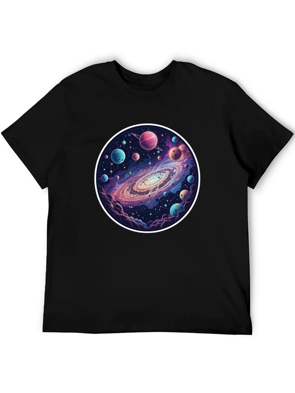 Galaxy Planets Graphic Tee - Mens Black T-Shirt product image 5