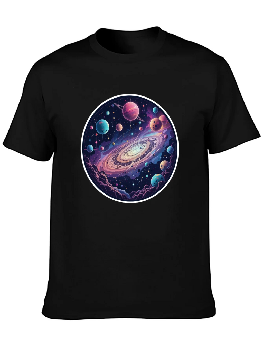 Galaxy Planets Graphic Tee - Mens Black T-Shirt product image 3
