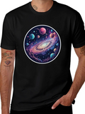 Galaxy Planets Graphic Tee - Mens Black T-Shirt product image 1