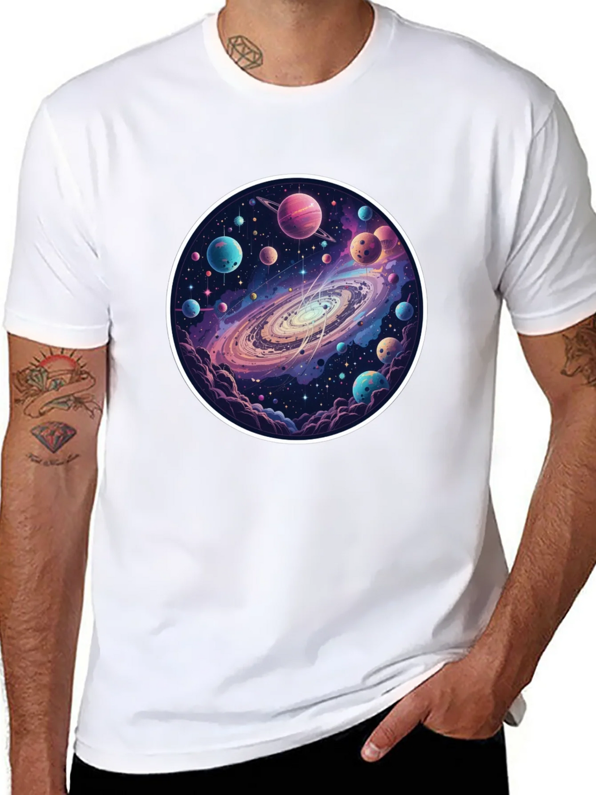 Galaxy Planets Graphic Tee - Mens Black T-Shirt product image 7