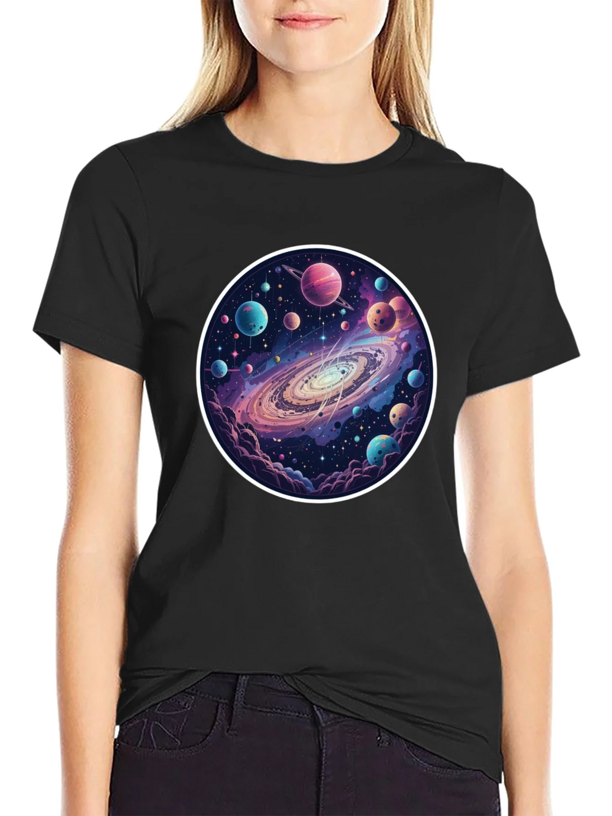 Galaxy Planets Graphic Tee - Mens Black T-Shirt product image 2