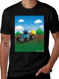 Dad n Son Cartoon Tractor Graphic T-Shirt product image 1