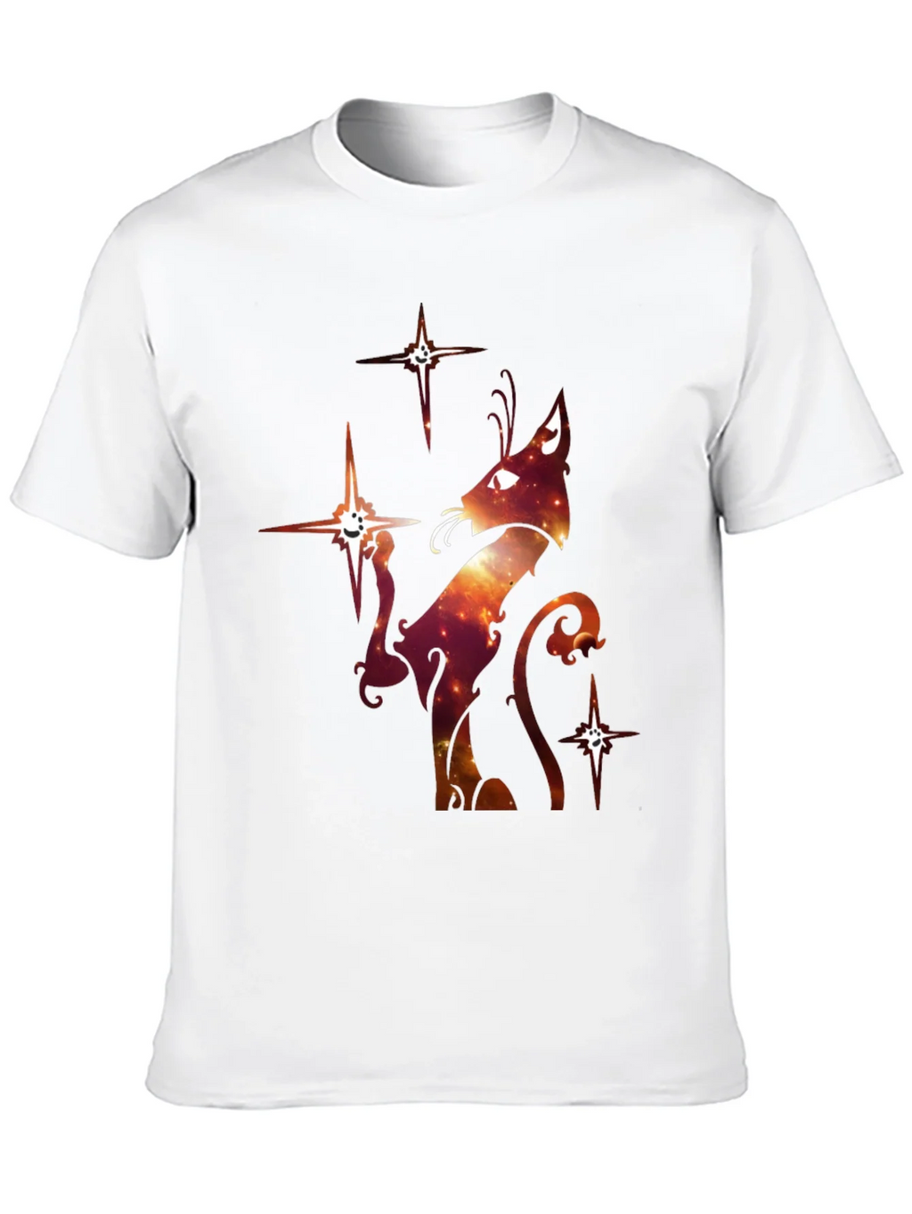 Celestial Cat Graphic T-Shirt - Black Cotton Blend product image 9