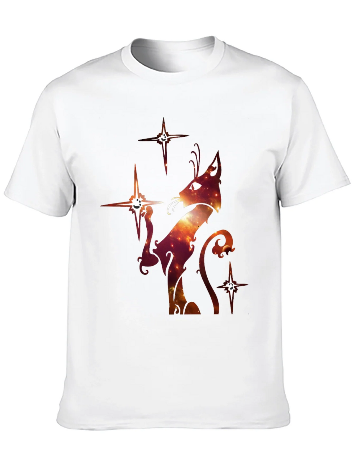 Celestial Cat Graphic T-Shirt - Black Cotton Blend product image 9