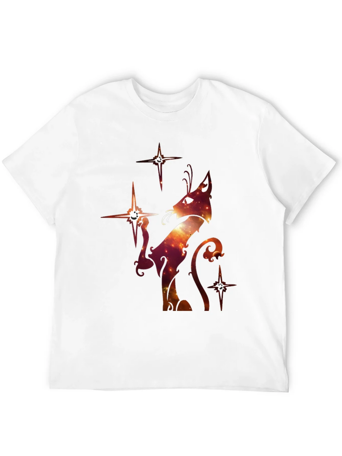 Celestial Cat Graphic T-Shirt - Black Cotton Blend product image 11