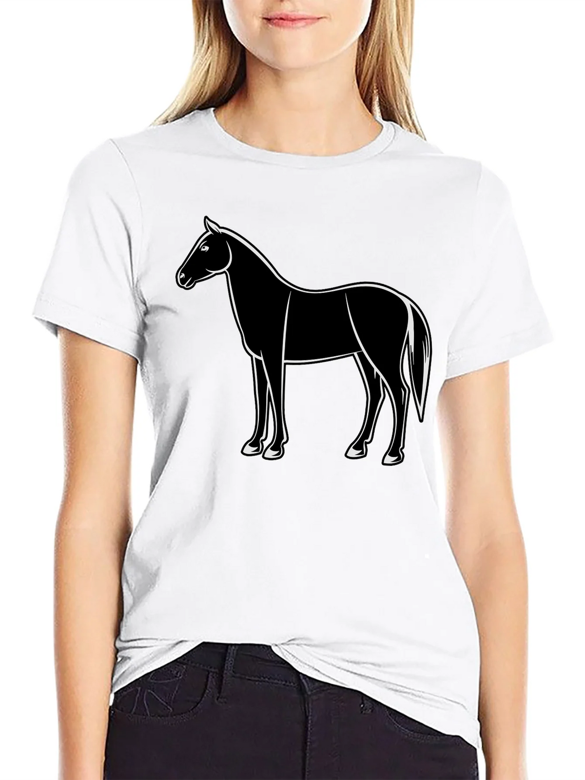 Horse Graphic Black T-Shirt Mens Fashion product image 8
