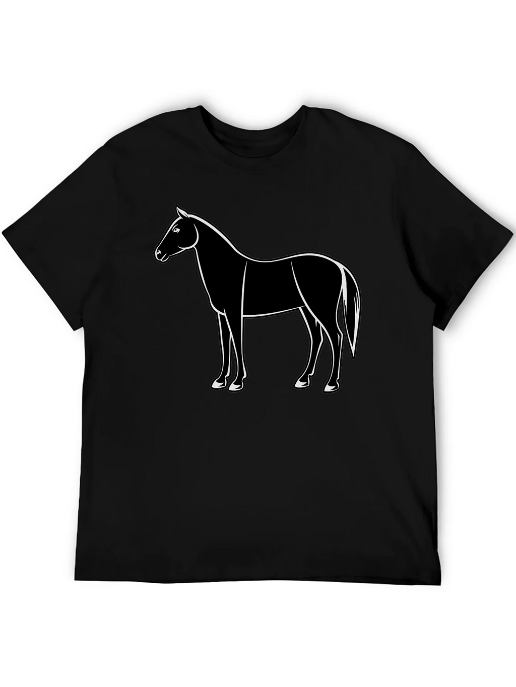 Horse Graphic Black T-Shirt Mens Fashion product image 5