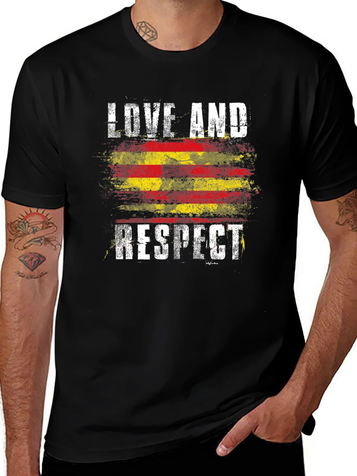Love and Respect Graphic Tee - Catalonia Flag Style product image 1