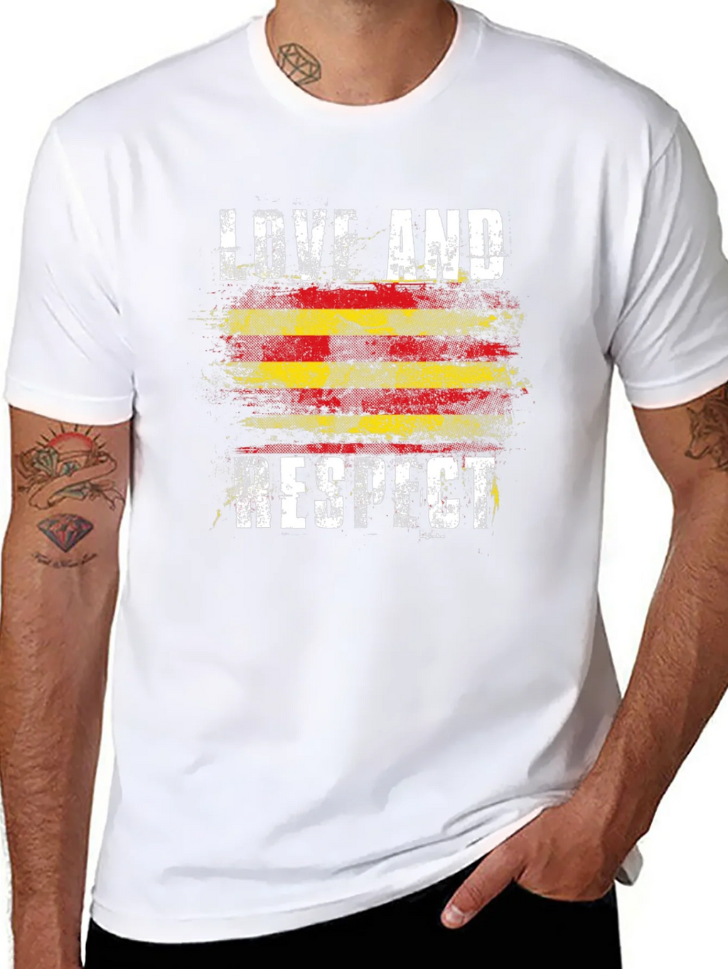 Love and Respect Graphic Tee - Catalonia Flag Style product image 7