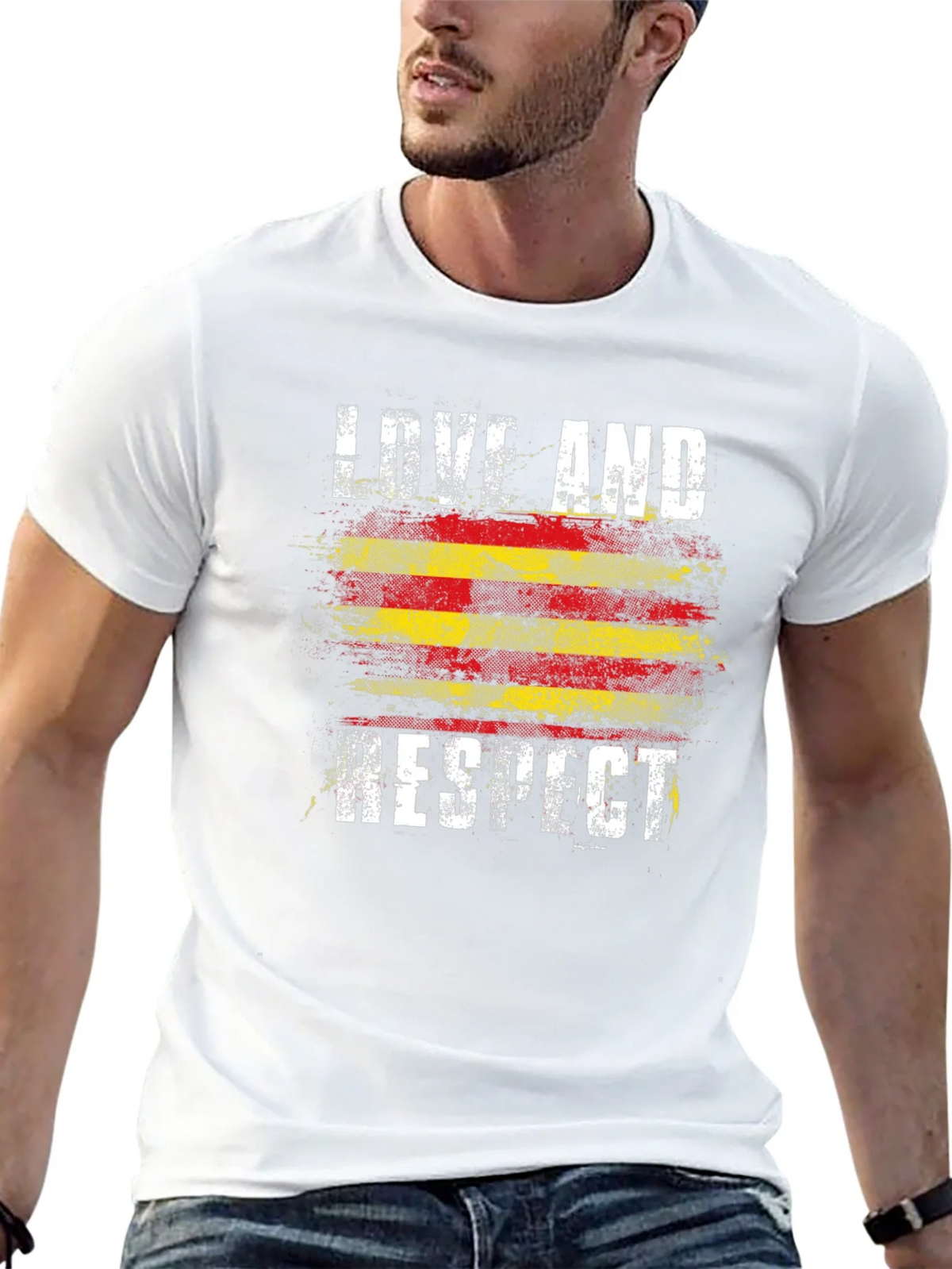 Love and Respect Graphic Tee - Catalonia Flag Style product image 12