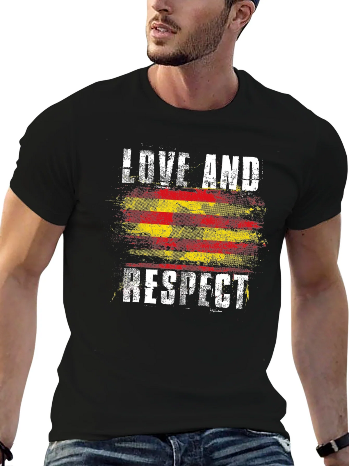 Love and Respect Graphic Tee - Catalonia Flag Style product image 6