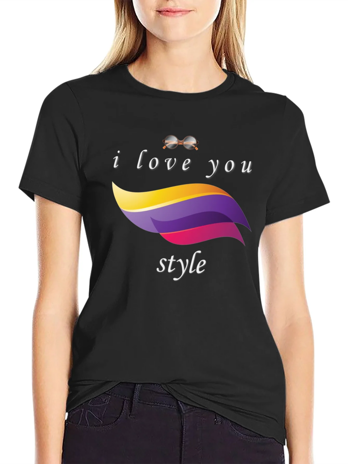 I Love You Style Black T-Shirt product image 2