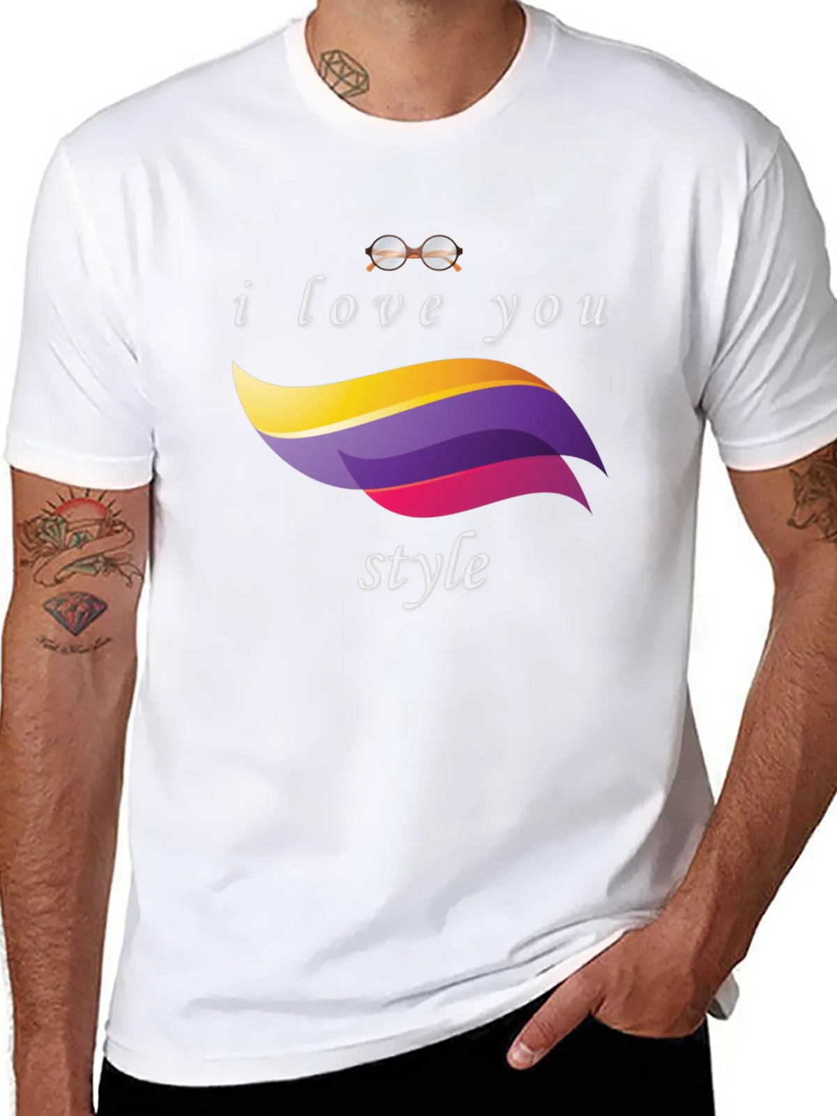 I Love You Style Black T-Shirt product image 7