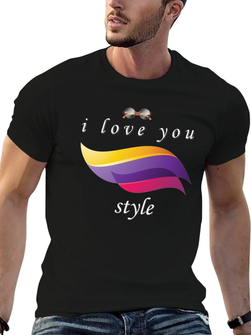 I Love You Style Black T-Shirt product image 6