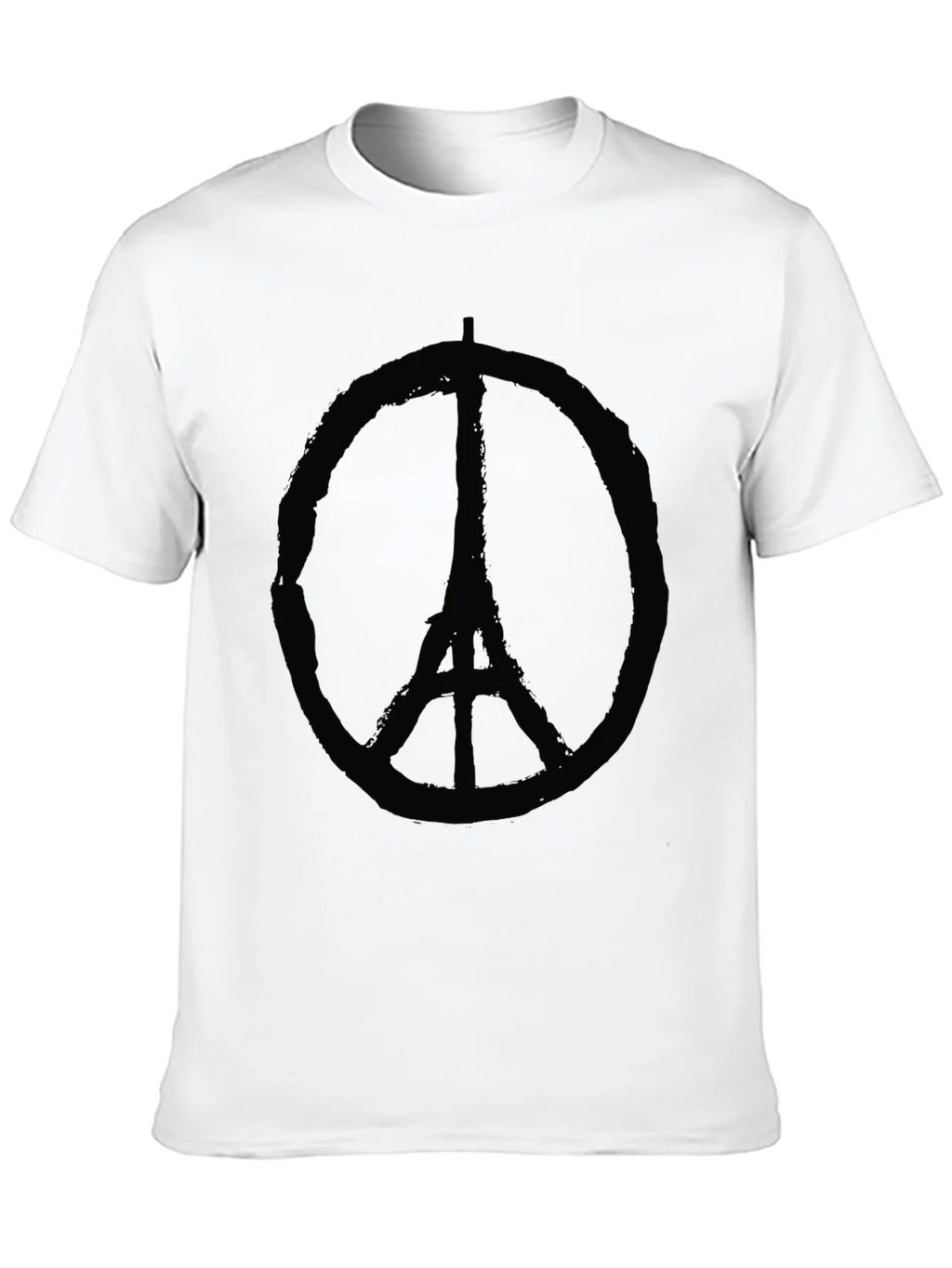 Eiffel Tower Peace Sign Graphic Black T-Shirt product image 9