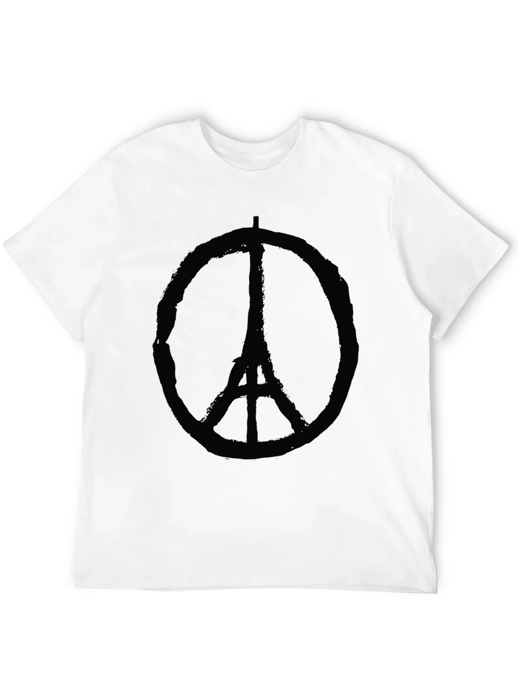 Eiffel Tower Peace Sign Graphic Black T-Shirt product image 11